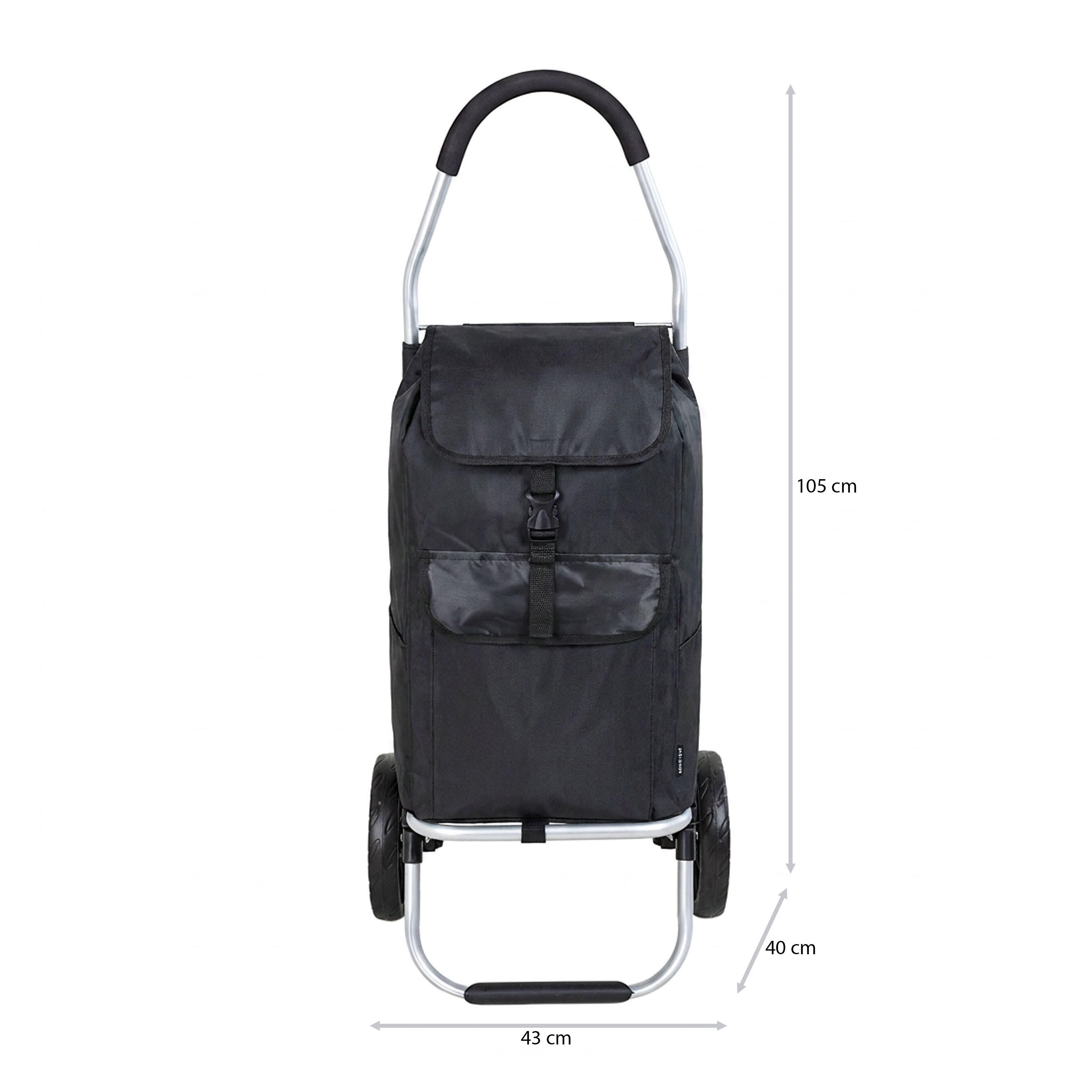 Travelnet Chariot de courses 40L, pliable, cadre en aluminium, avec roues 5/7