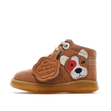 Baskets Hautes Marron Garçon Kickers Bottillon