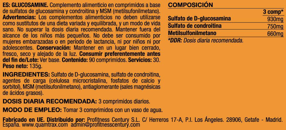 Glucosamina - 90 Tabletas [Quamtrax] Quamtrax 2/2