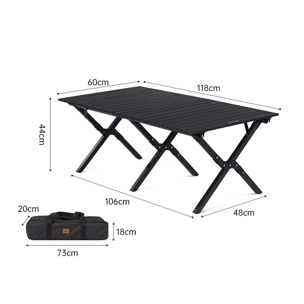 Großer Aluminium Campingtisch 118×60 cm Klappbar 30 kg 2/7