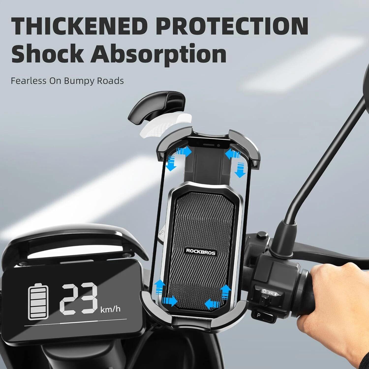 ROCKBROS Handyhalterung Lenker für Motorrad & Fahrrad 3/7