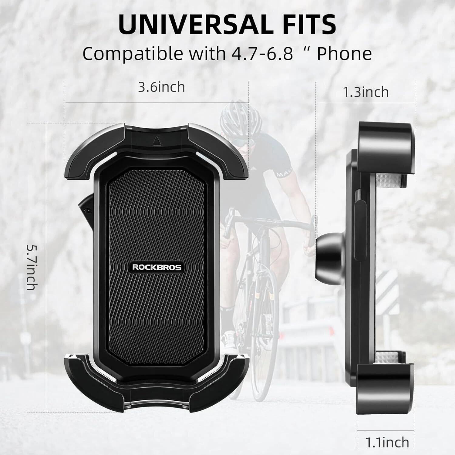 ROCKBROS Handyhalterung Lenker für Motorrad & Fahrrad 2/7