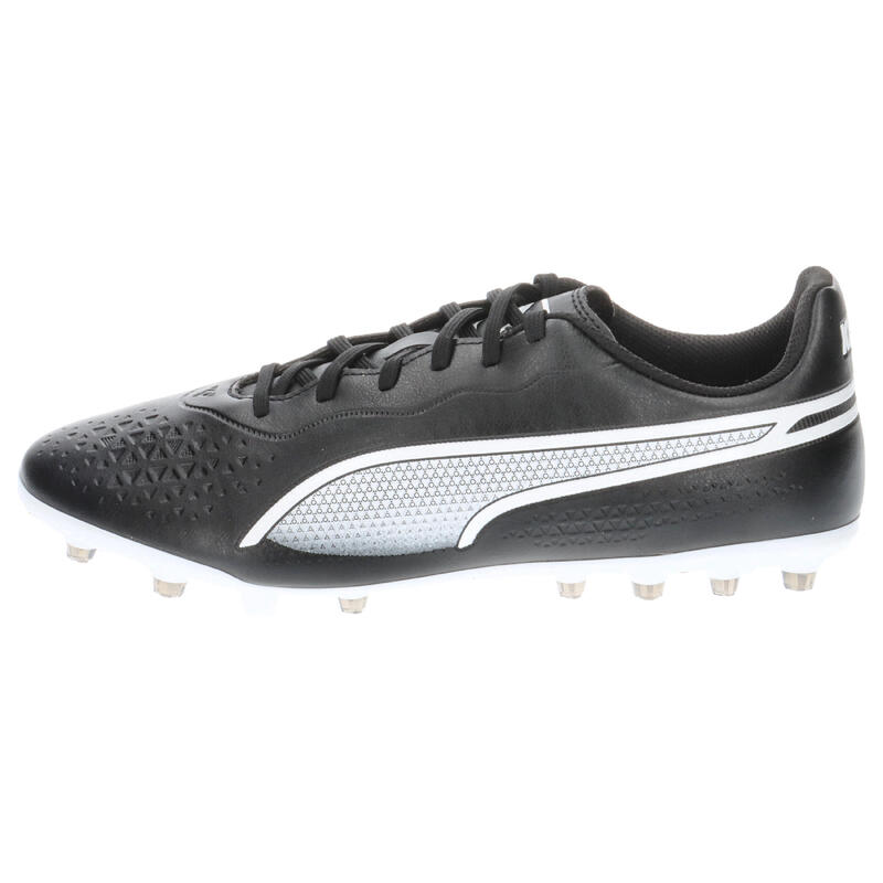 Ghete de fotbal PUMA King Match MG negre-albe 107572-01