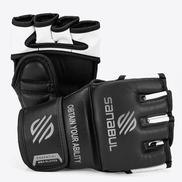 Gants de grappling MMA Sanabul Essential – 4 oz – noir, argenté