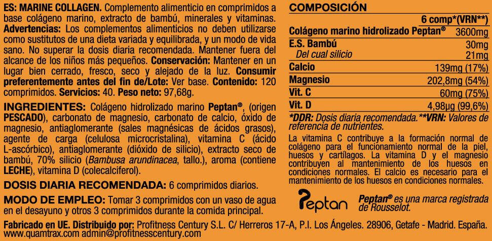 Marine collagen - 120 tablets de Quamtrax 2/2