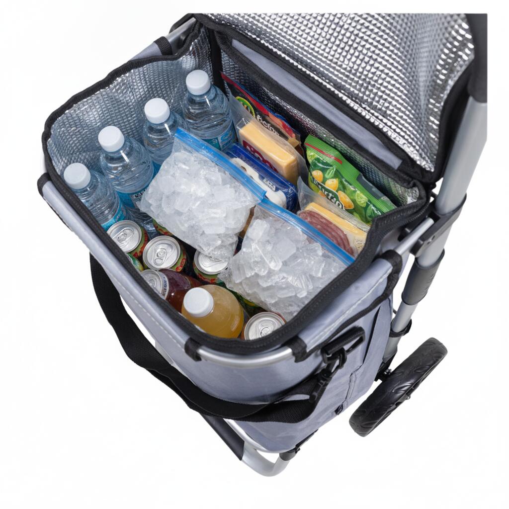 Travelnet chariot de courses avec sac isotherme complet. 40 litres, pliable 6/7