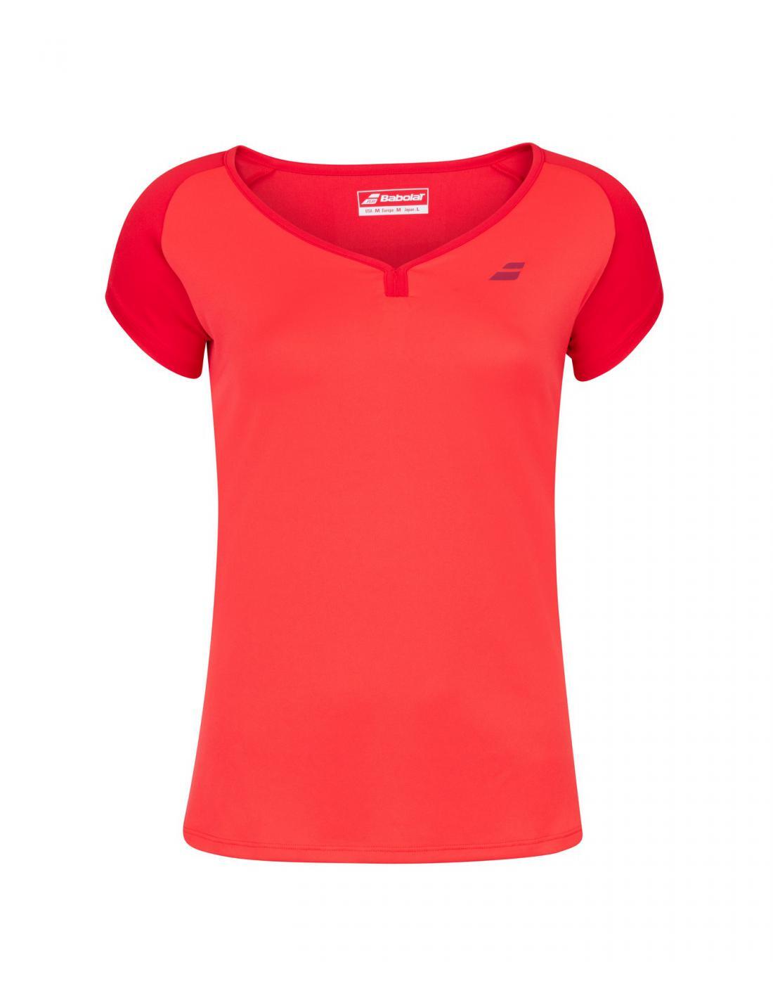 Koszulka dziewczęca Babolat Play Cap Sleeve Top czerwona 152