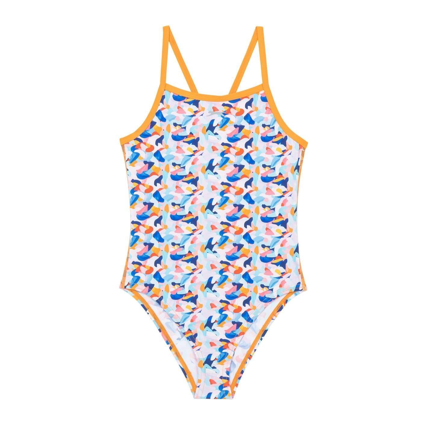 Slazenger Girls Abstract Spaghetti Strap One Piece Swimsuit