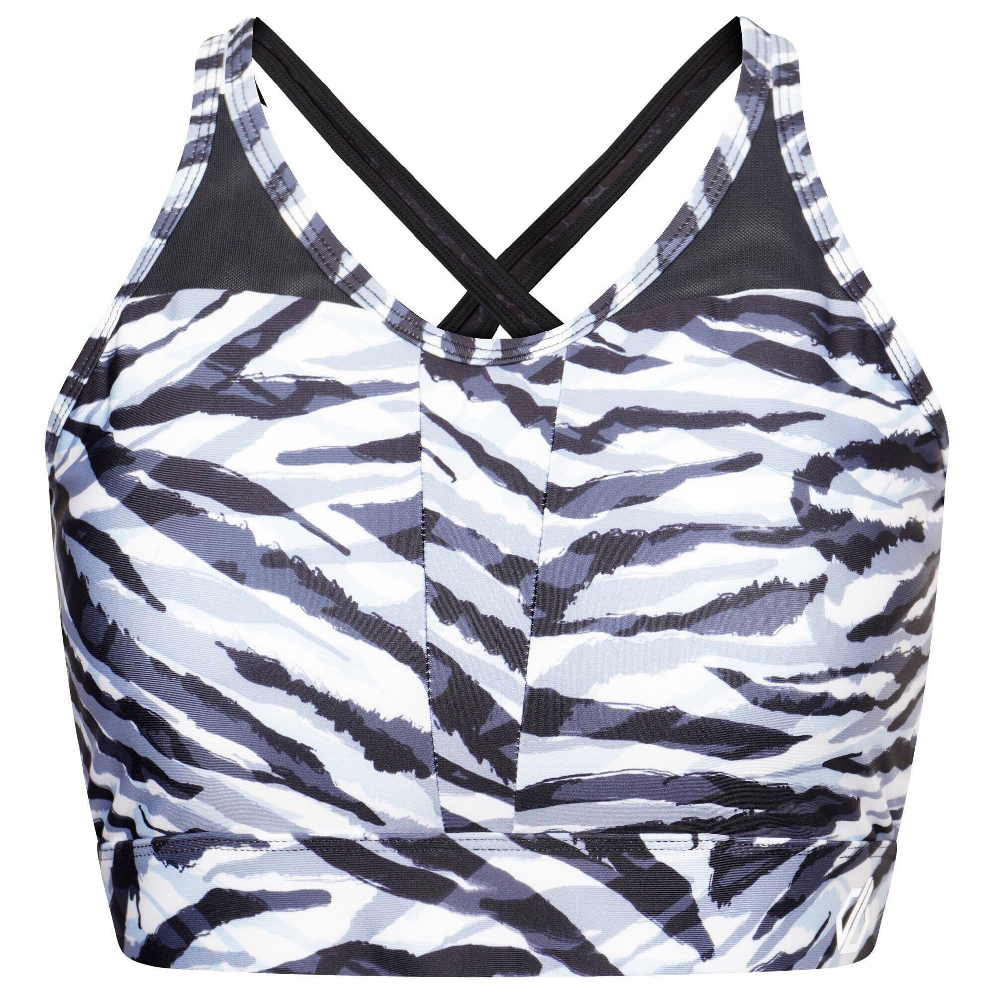 Womens/Ladies Mantra Sports Bra (Black/White Zebra) 1/5