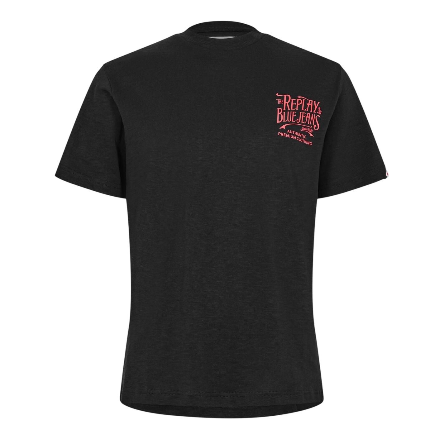 Replay Mens Back Jeans Logo T-Shirt