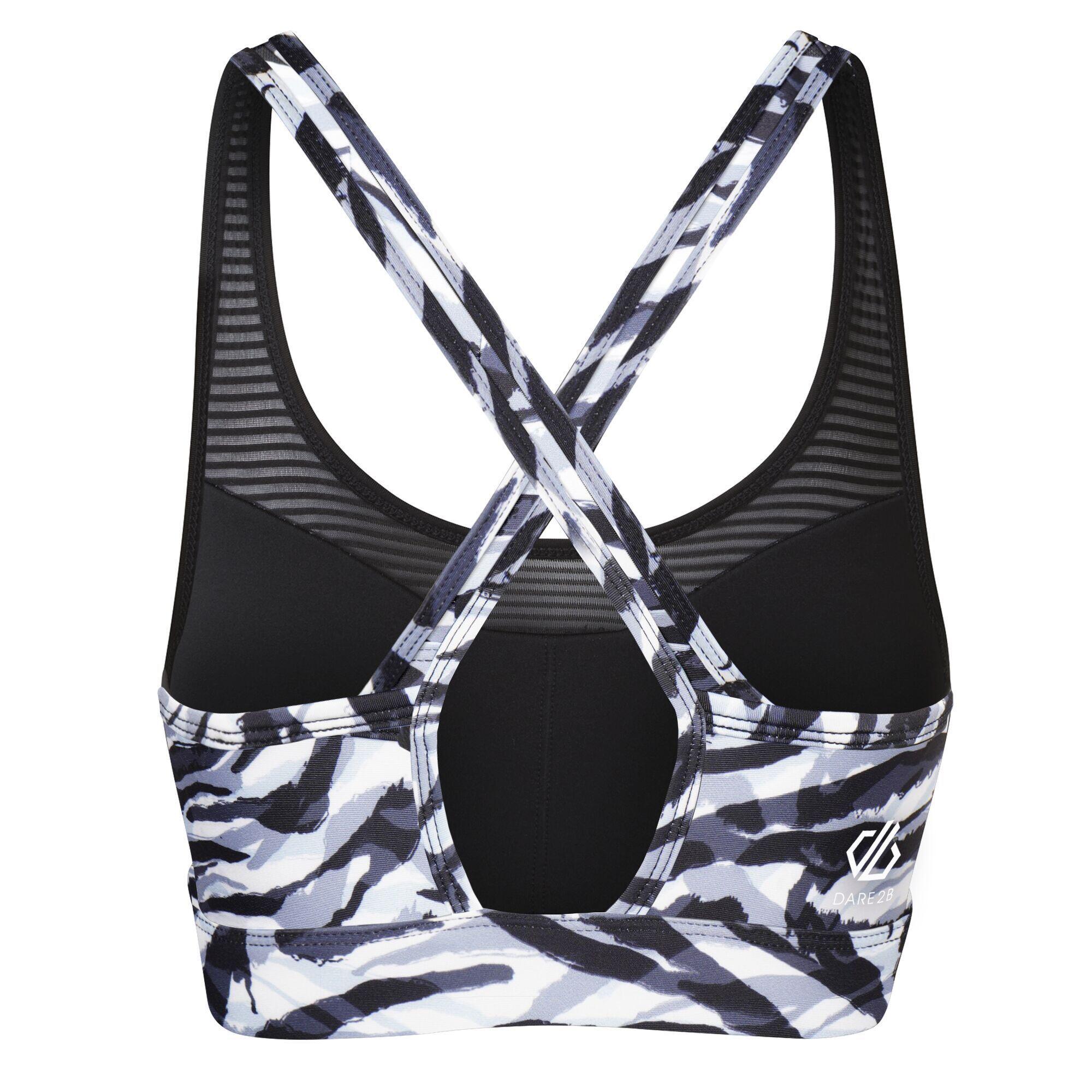 Womens/Ladies Mantra Sports Bra (Black/White Zebra) 2/5