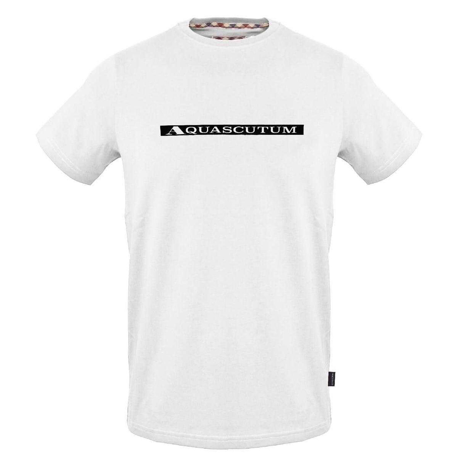 Aquascutum Mens Contrast Striped Logo T-Shirt