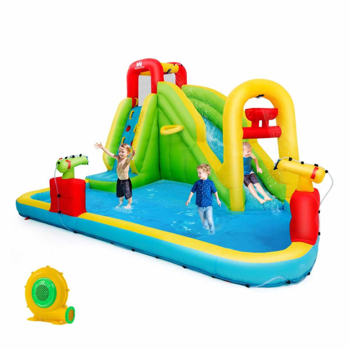 Inflatable Water Slide Bounce House w/Double Water Cannons