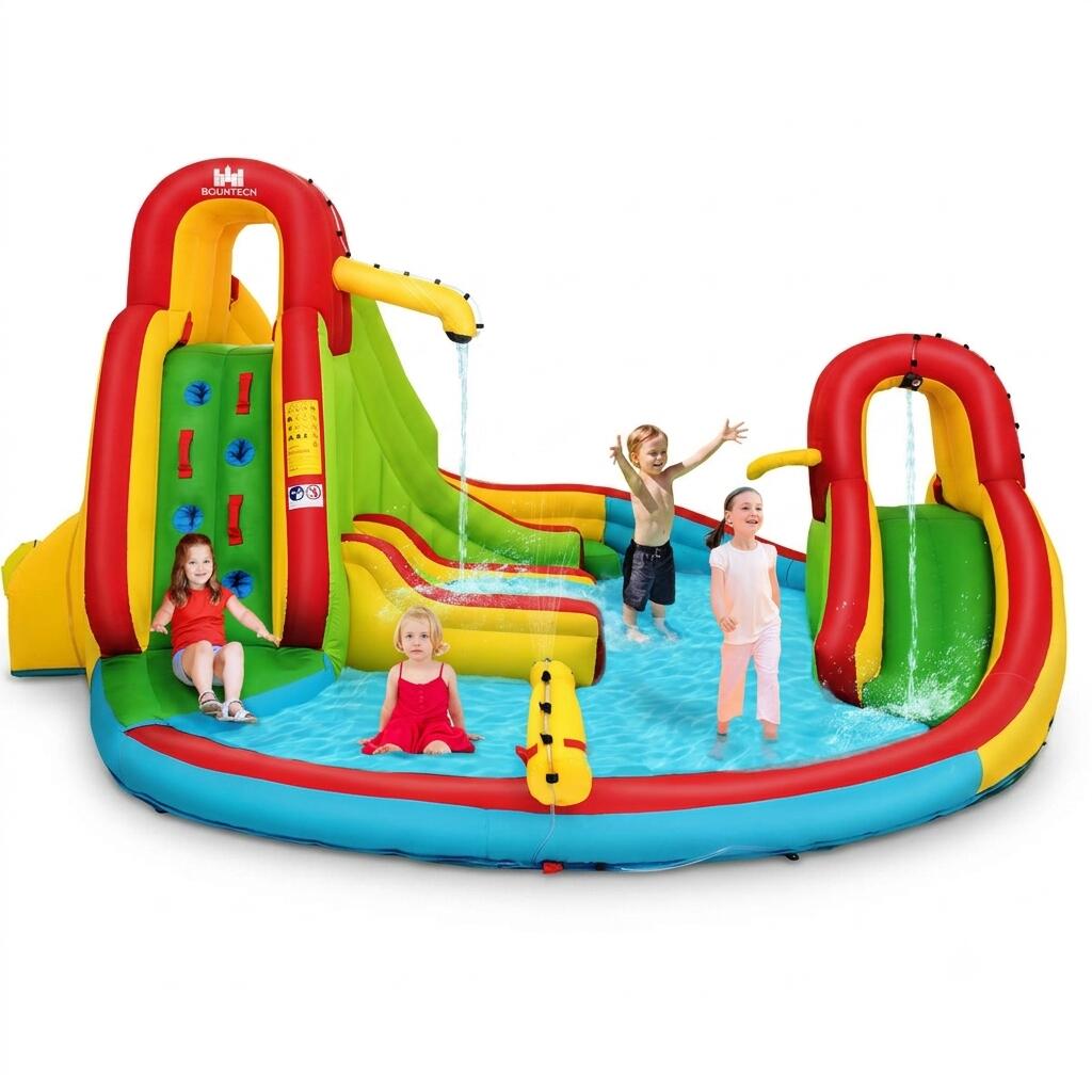 4.8x4.1m Inflatable Water Park w/Double Slides & Blower