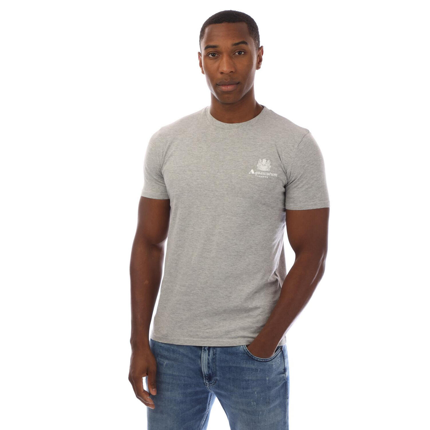 Aquascutum Mens London Chest Logo Crew Neck T-Shirt