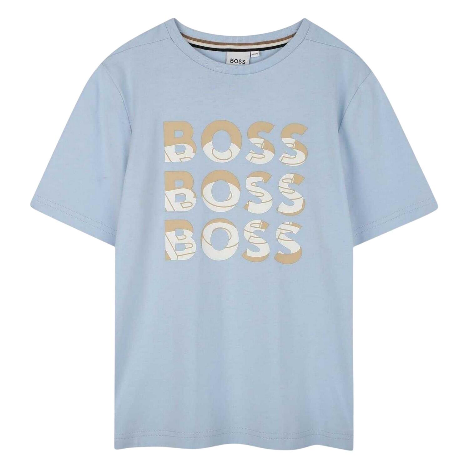 Boss Childrens/Kids Stacked Logo Crew Neck T-Shirt
