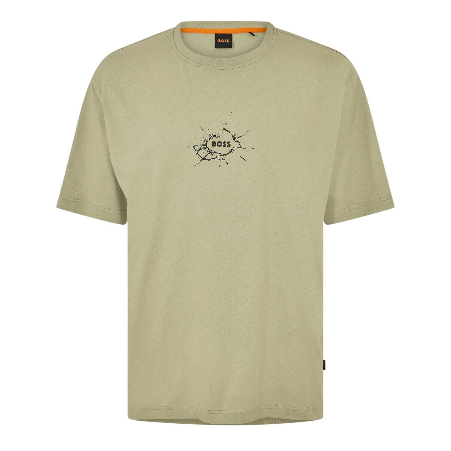 Boss Mens Logo Cotton Crew Neck T-Shirt