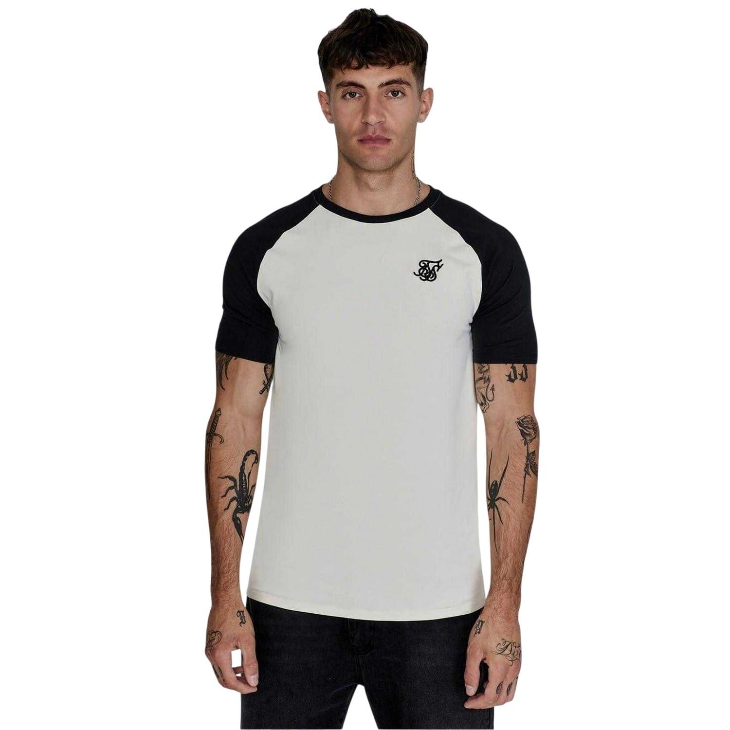 SikSilk Mens Logo Crew Neck Raglan T-Shirt