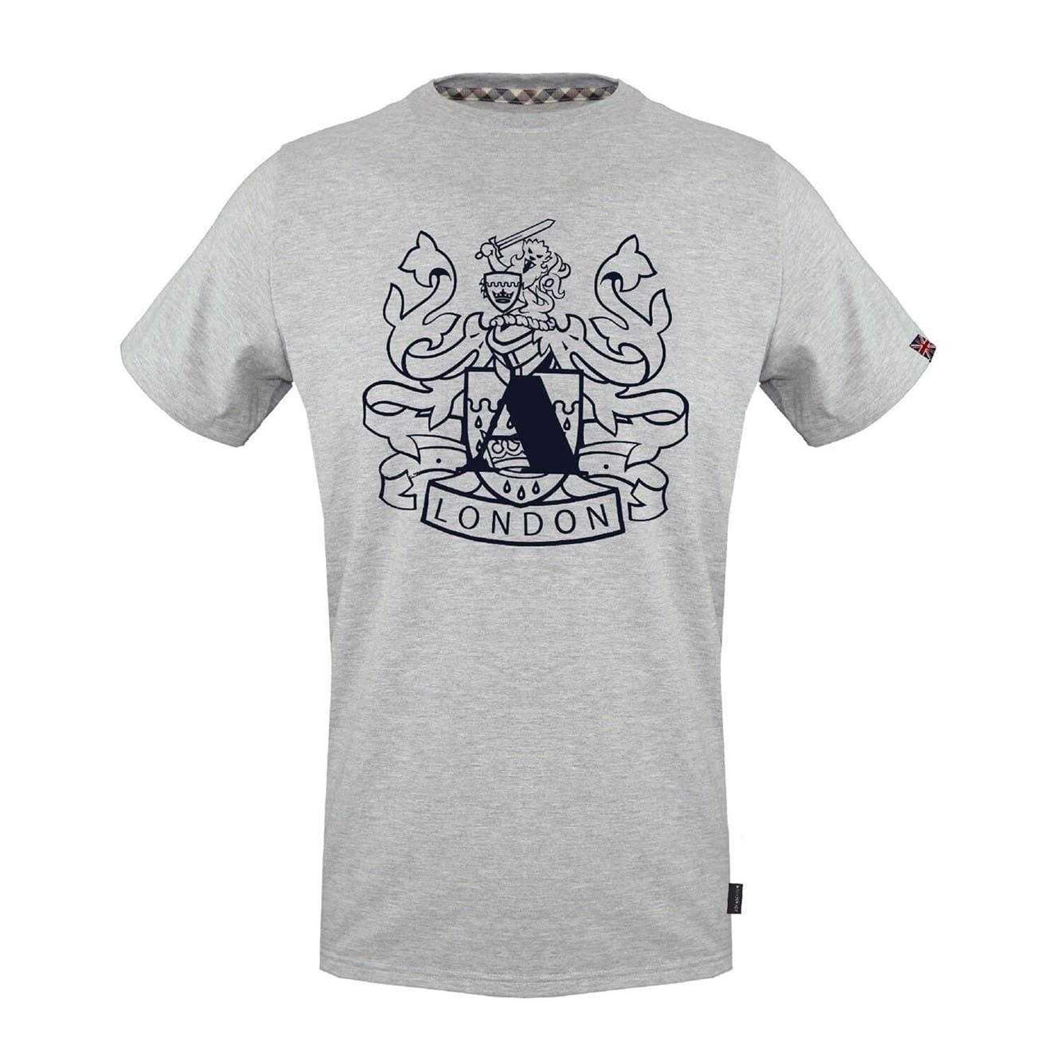 Aquascutum Mens Shield Logo Jersey Crew Neck T-Shirt