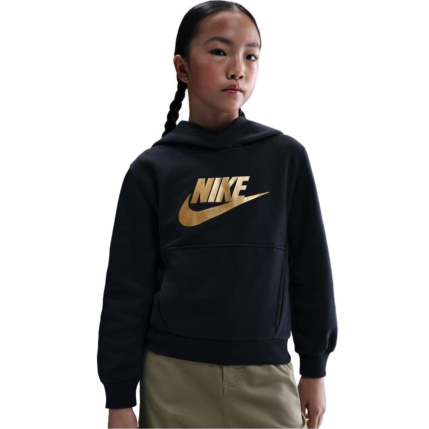 Nike Childrens/Kids Text Logo Pullover Hoodie