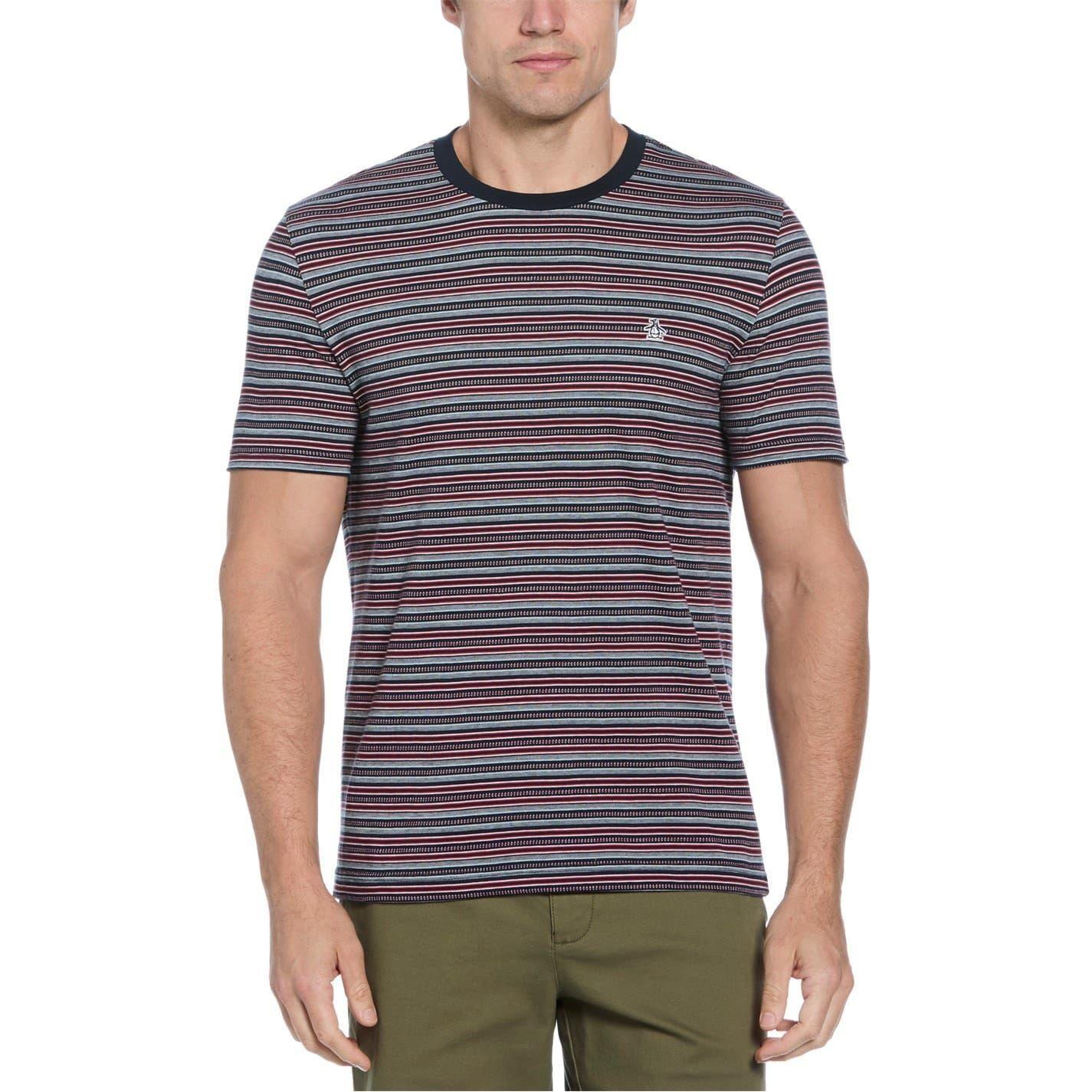 Original Penguin Mens Striped Jersey Crew Neck T-Shirt