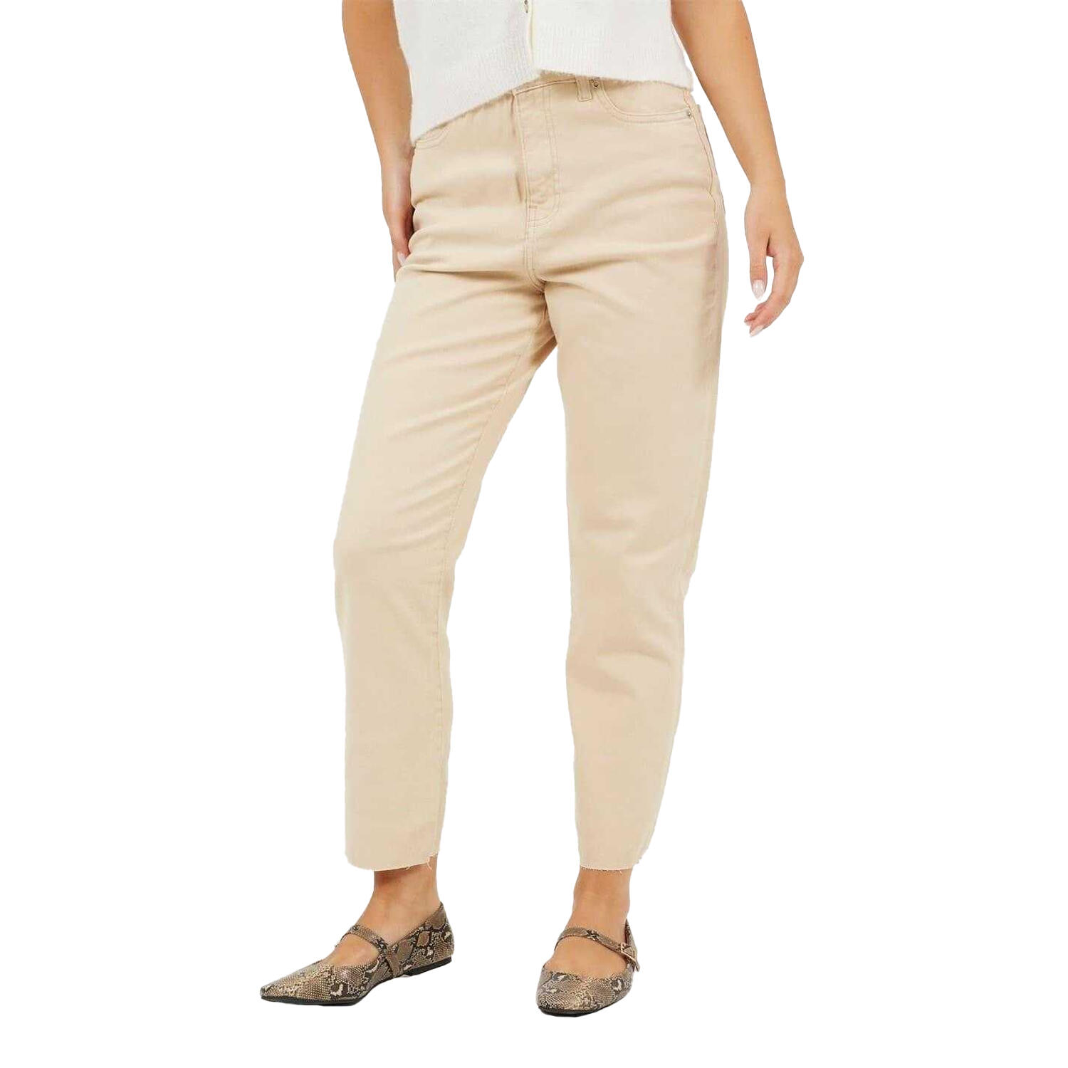 Brave Soul Womens/Ladies Cotton Raw Hem Mom Jeans