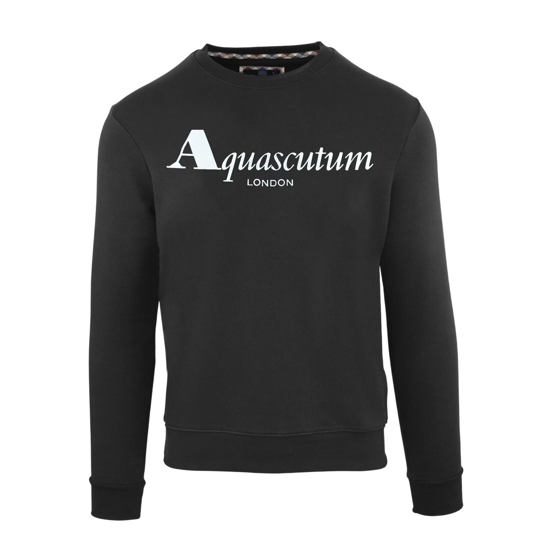 Aquascutum Mens Lettering Crew Neck Sweatshirt