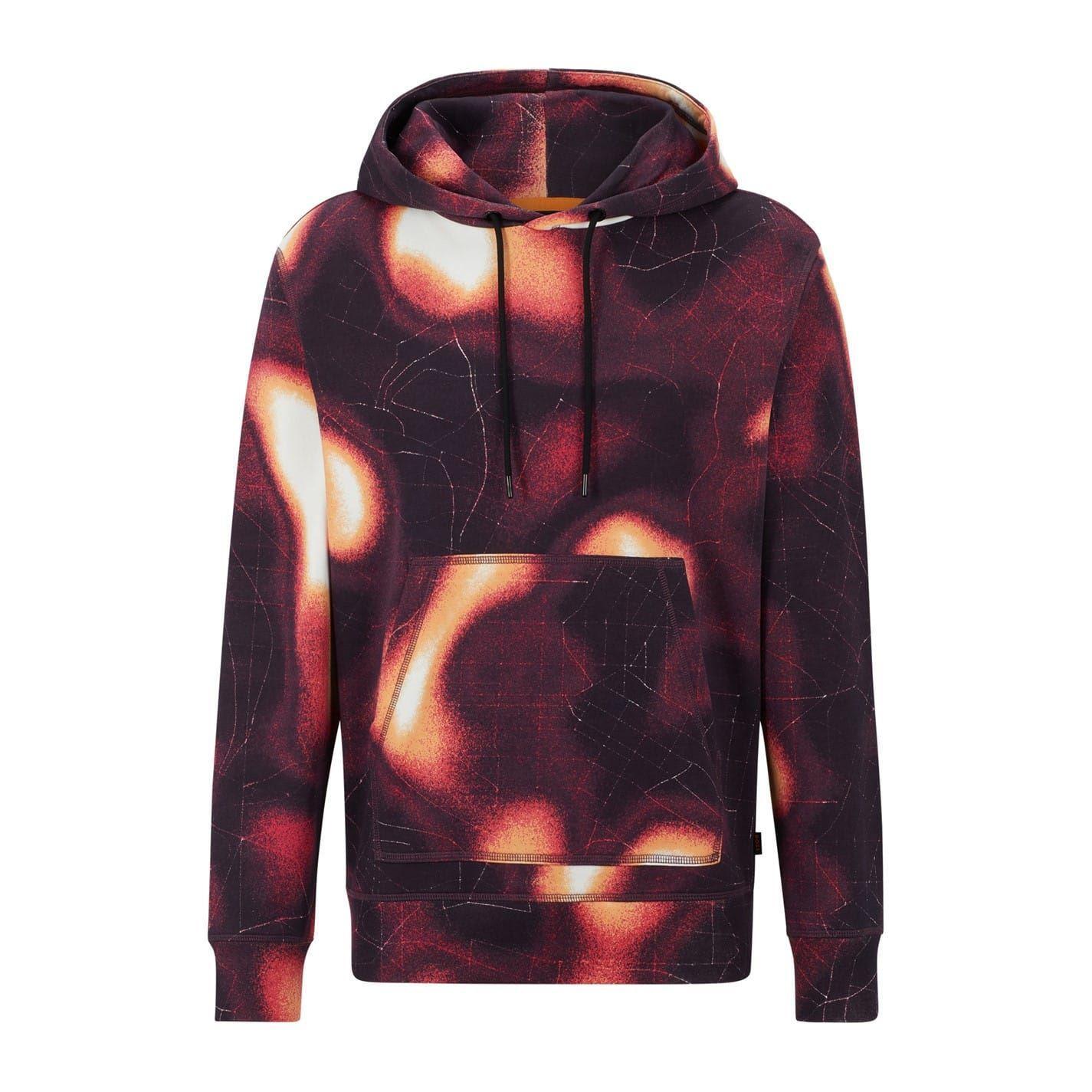 Boss Mens Patterned Regular Long-Sleeved Hoodie