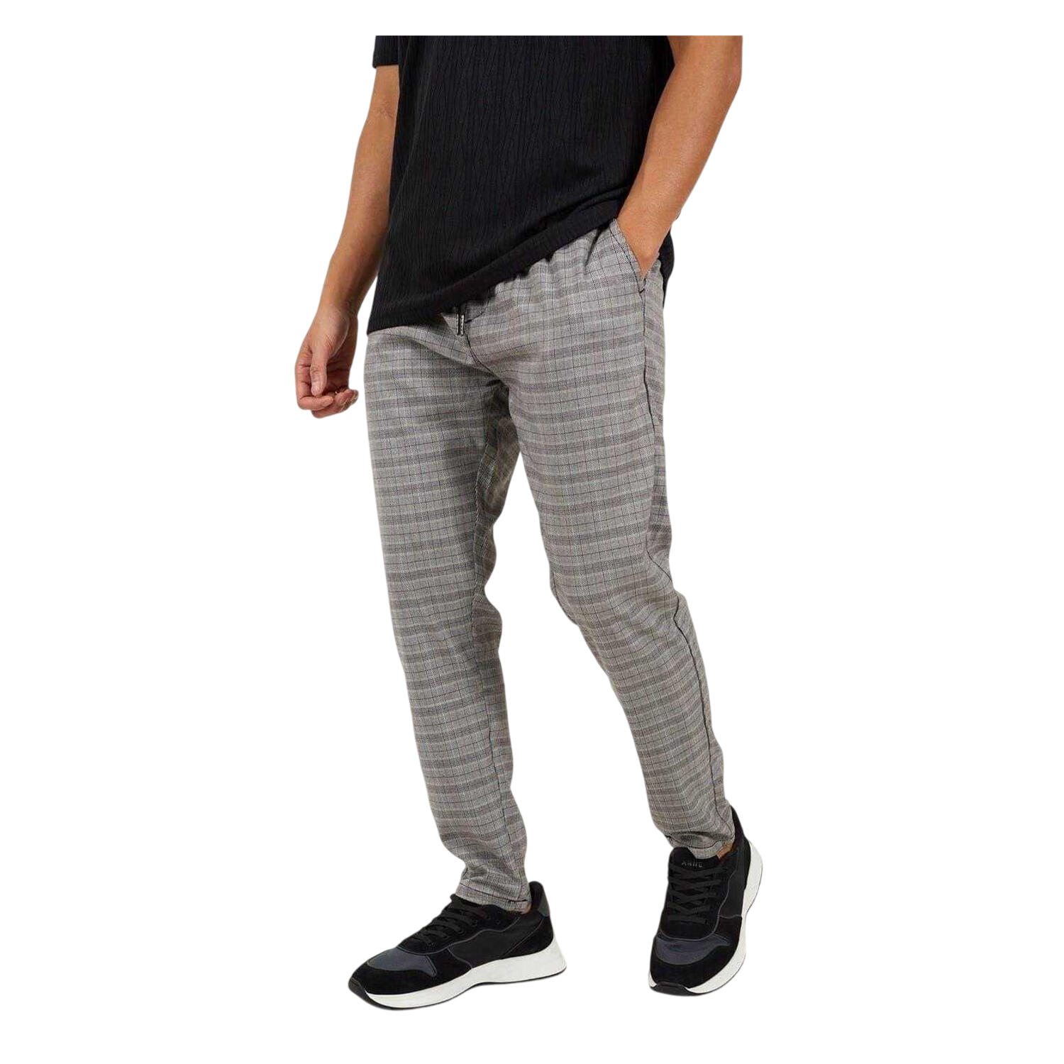 Brave Soul Mens Checked Jogging Bottoms