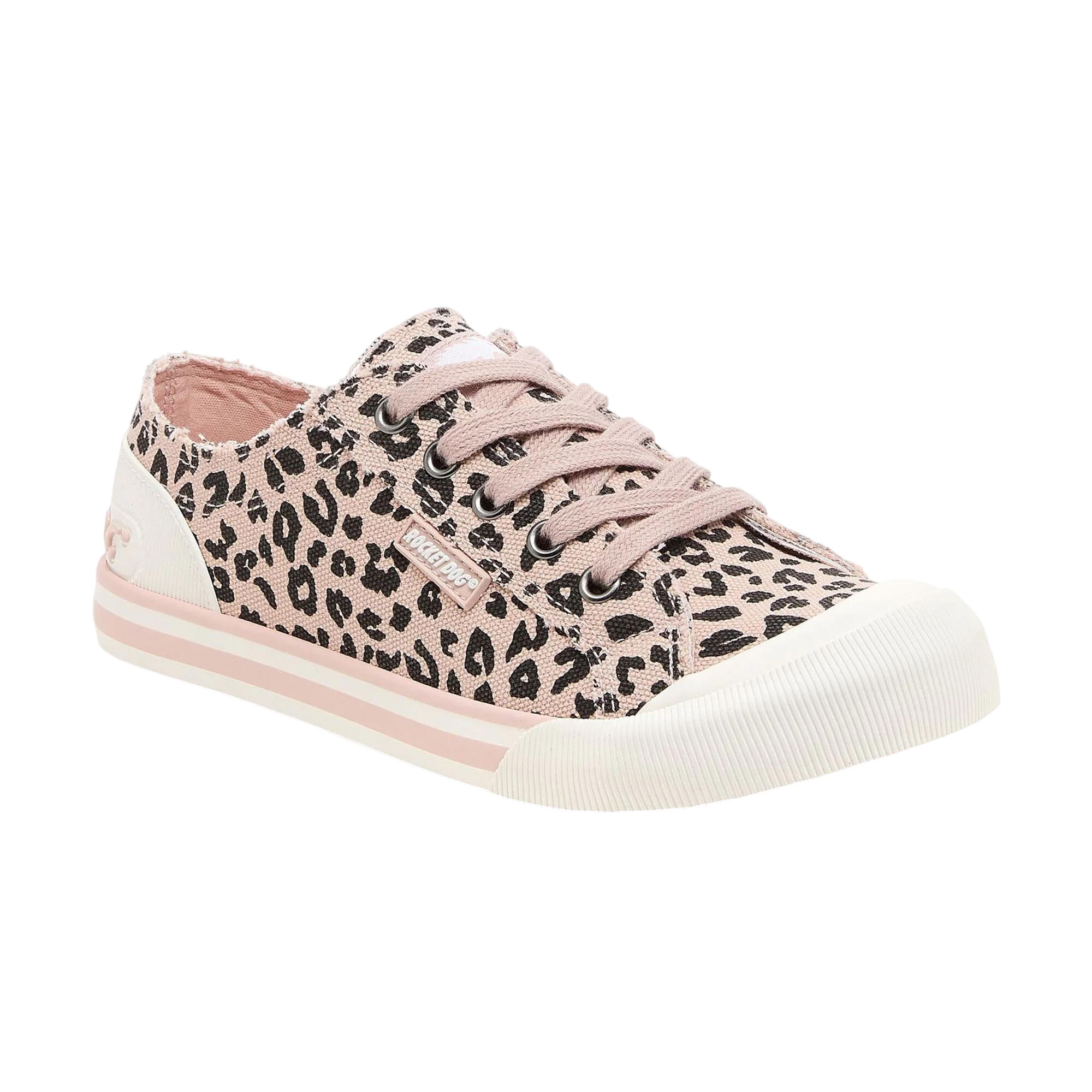Rocket Dog Womens/Ladies Jazzin Leopard Print Canvas Flat Trainers