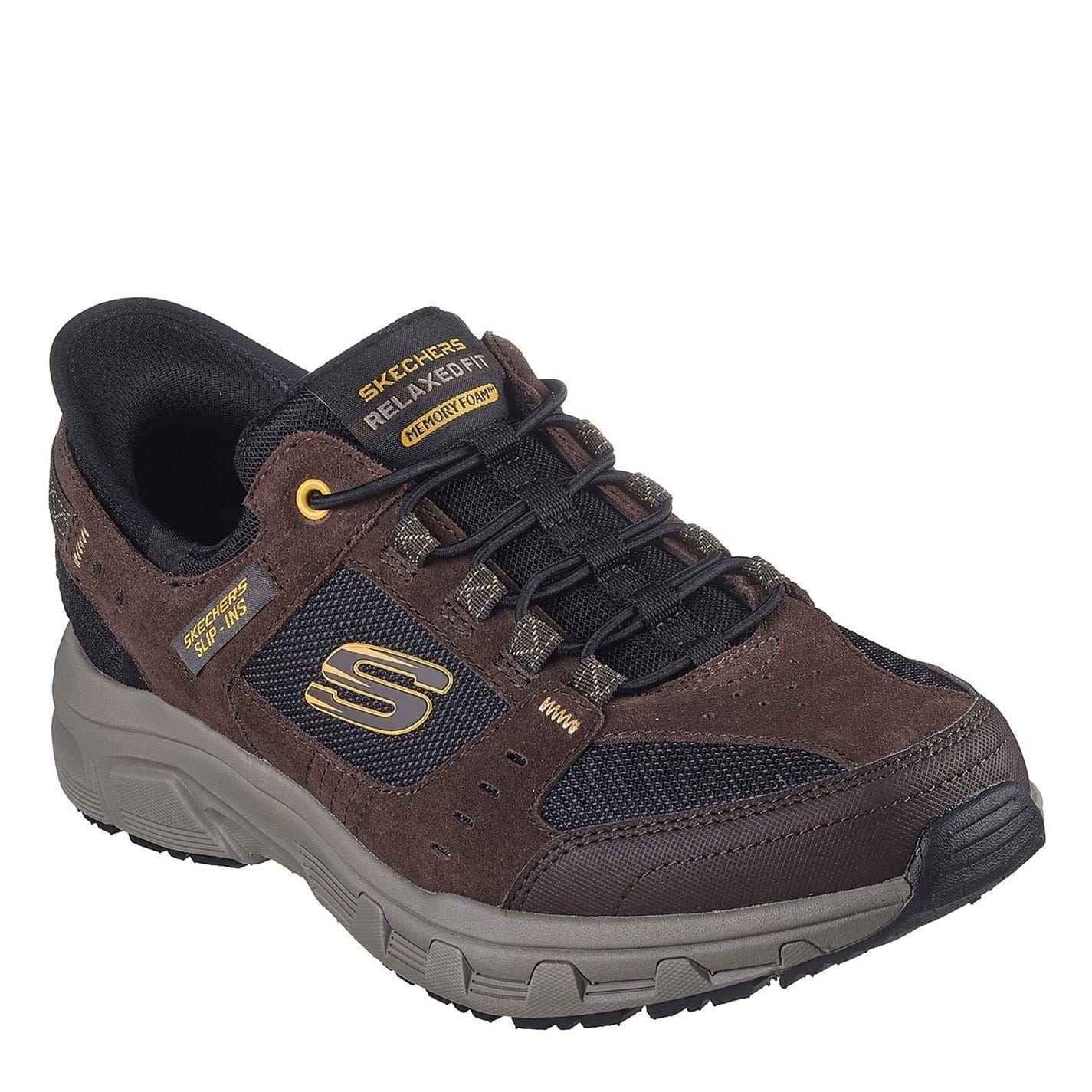 Skechers Mens Oak Canyon Leather Slip-on Relaxed Fit Shoes