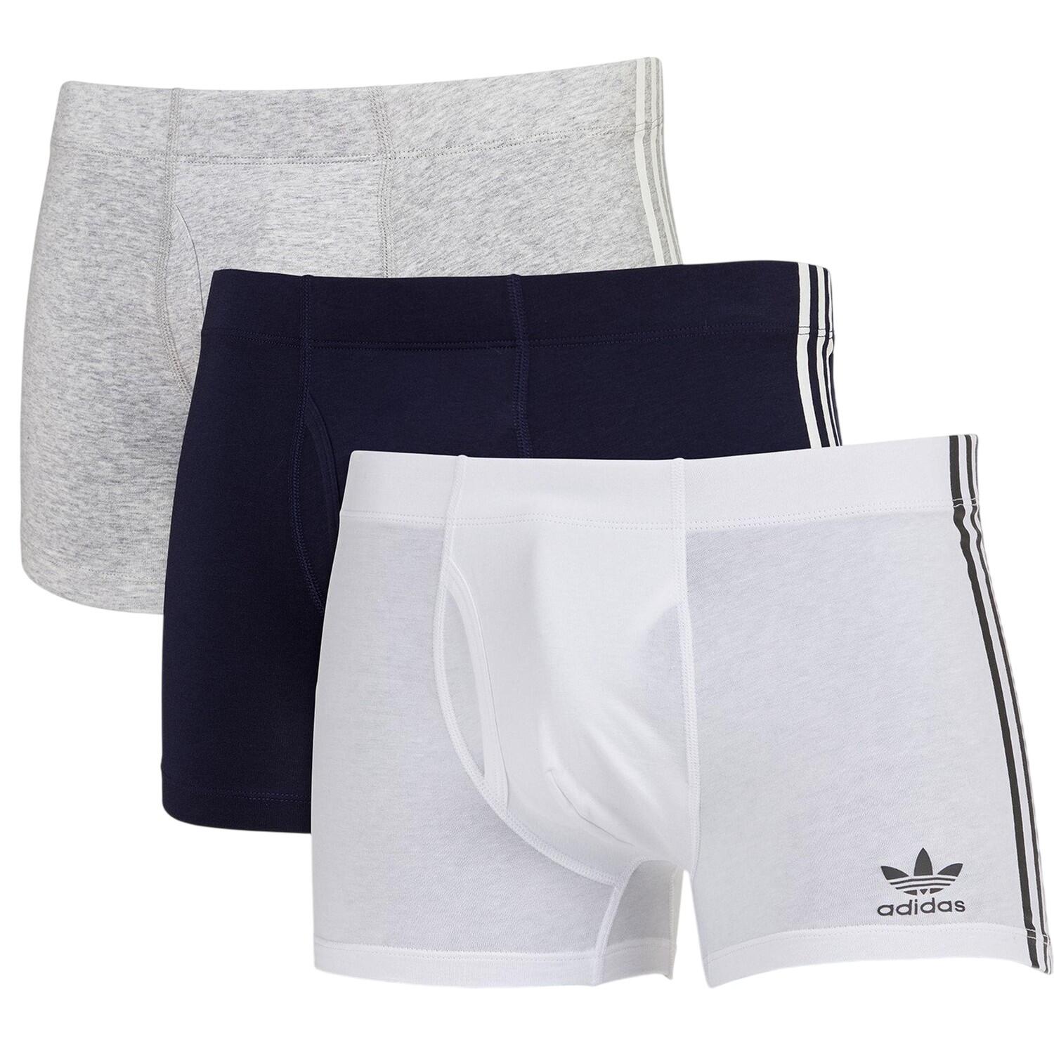 Adidas Mens Originals 3 Stripes Boxer Briefs (Pack of 3)