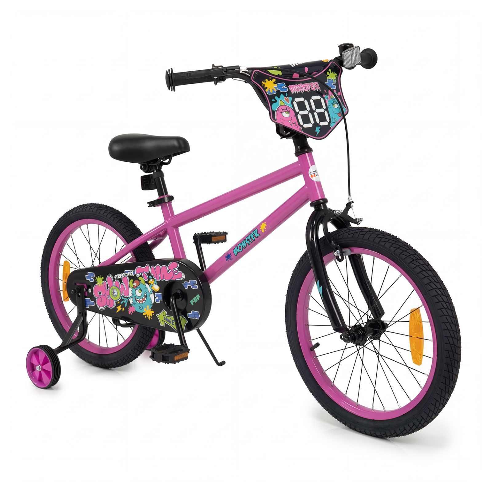 45cm Kids Bike w/Training Wheels Dual Brakes Pink