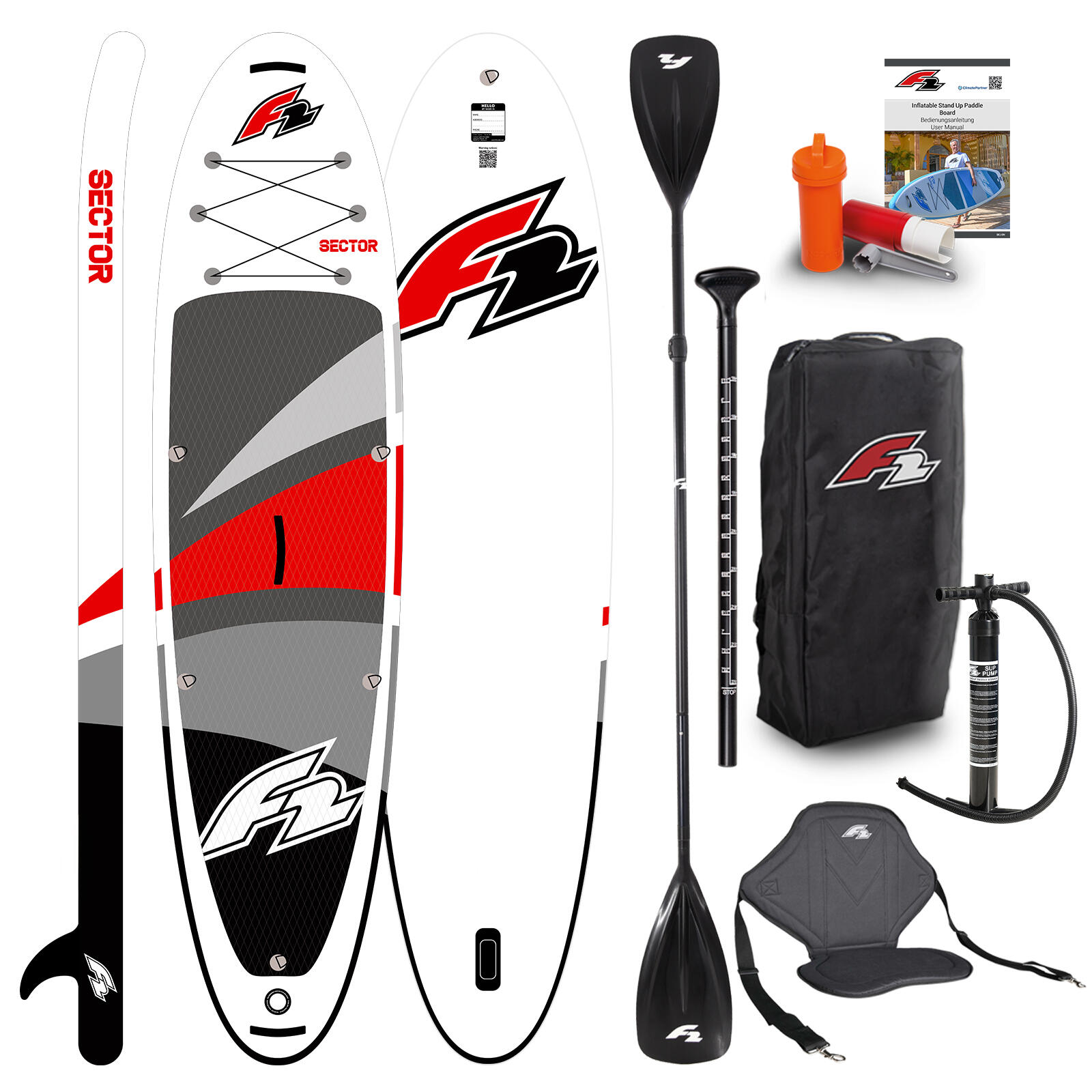 F2 Paddleboard Sector Combo 12'2'' RED
