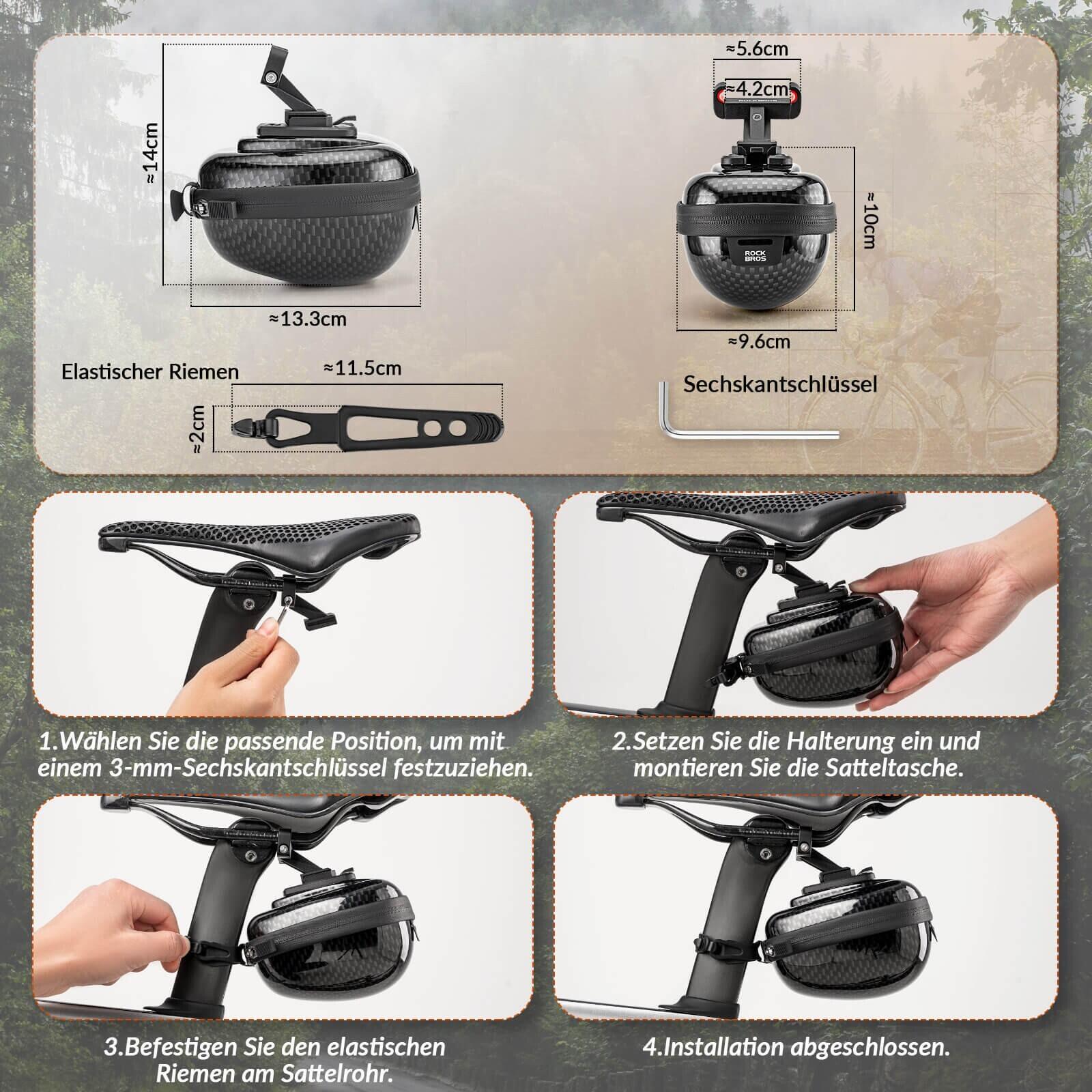 ROCKBROS MINI Ultraleicht Satteltasche Wasserabweisend Fahrradtasche 7/7