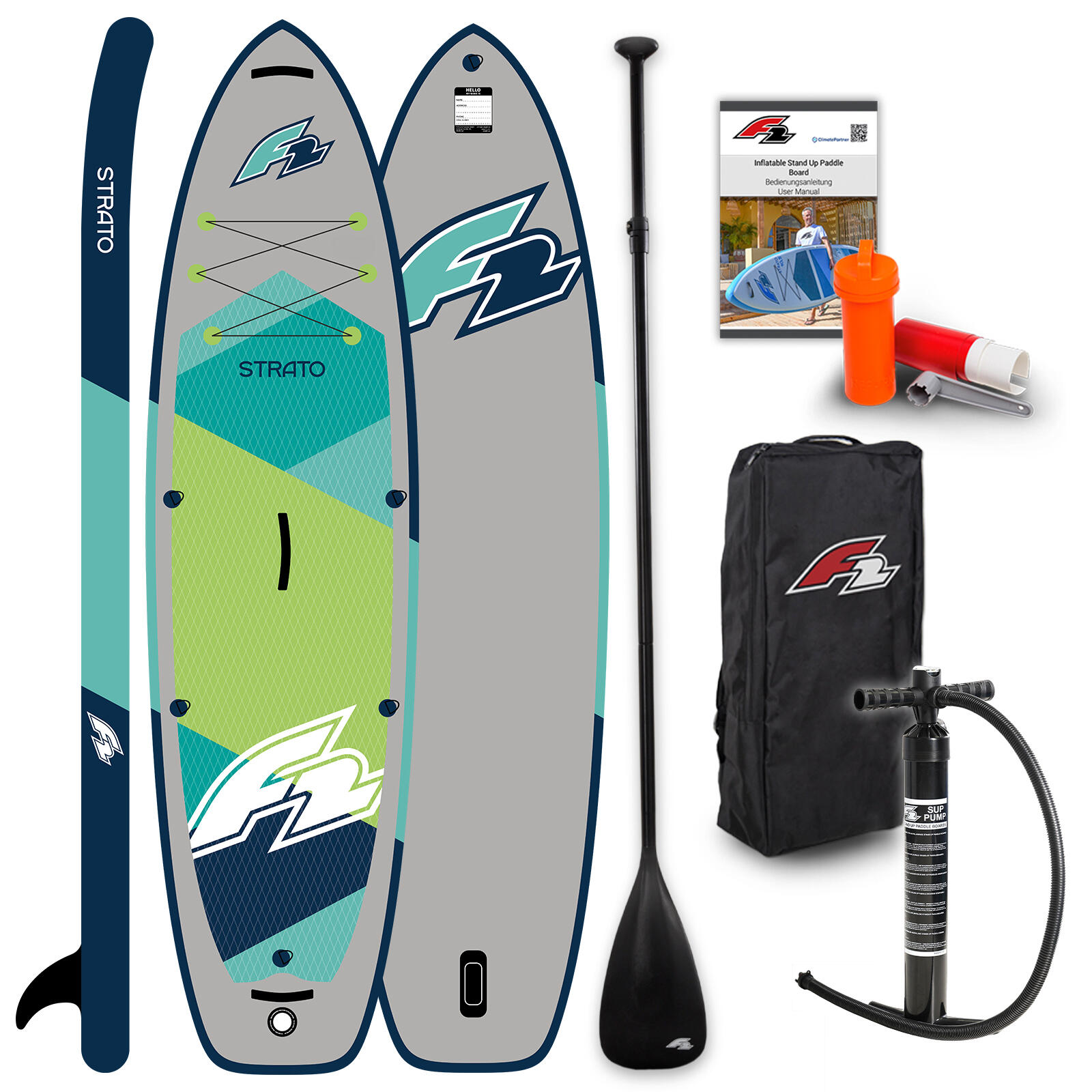 Deska pompowana SUP F2 Strato 10'5 Green uniwersalna mała zwinna