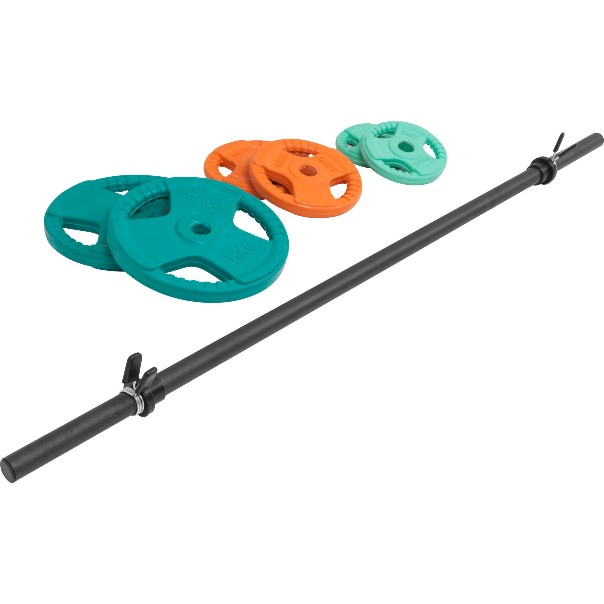 BARRE D'AEROBIC 130 CM AVEC POIDS GRIP EN CAOUTCHOUC | DIAMÈTRE 30 MM | MUSCULAT 2/6