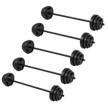 5 KIT HALTÈRES AÉROBIC DE 20KG DISQUES ET BARRES | DIAM 30MM | MUSCULATION