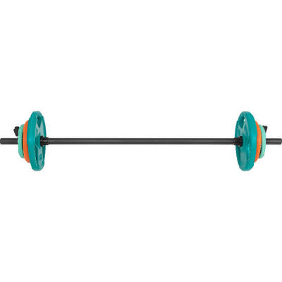 Aerobic halterset 20 kg - gripper gietijzer - halterstang met 6 gewichten