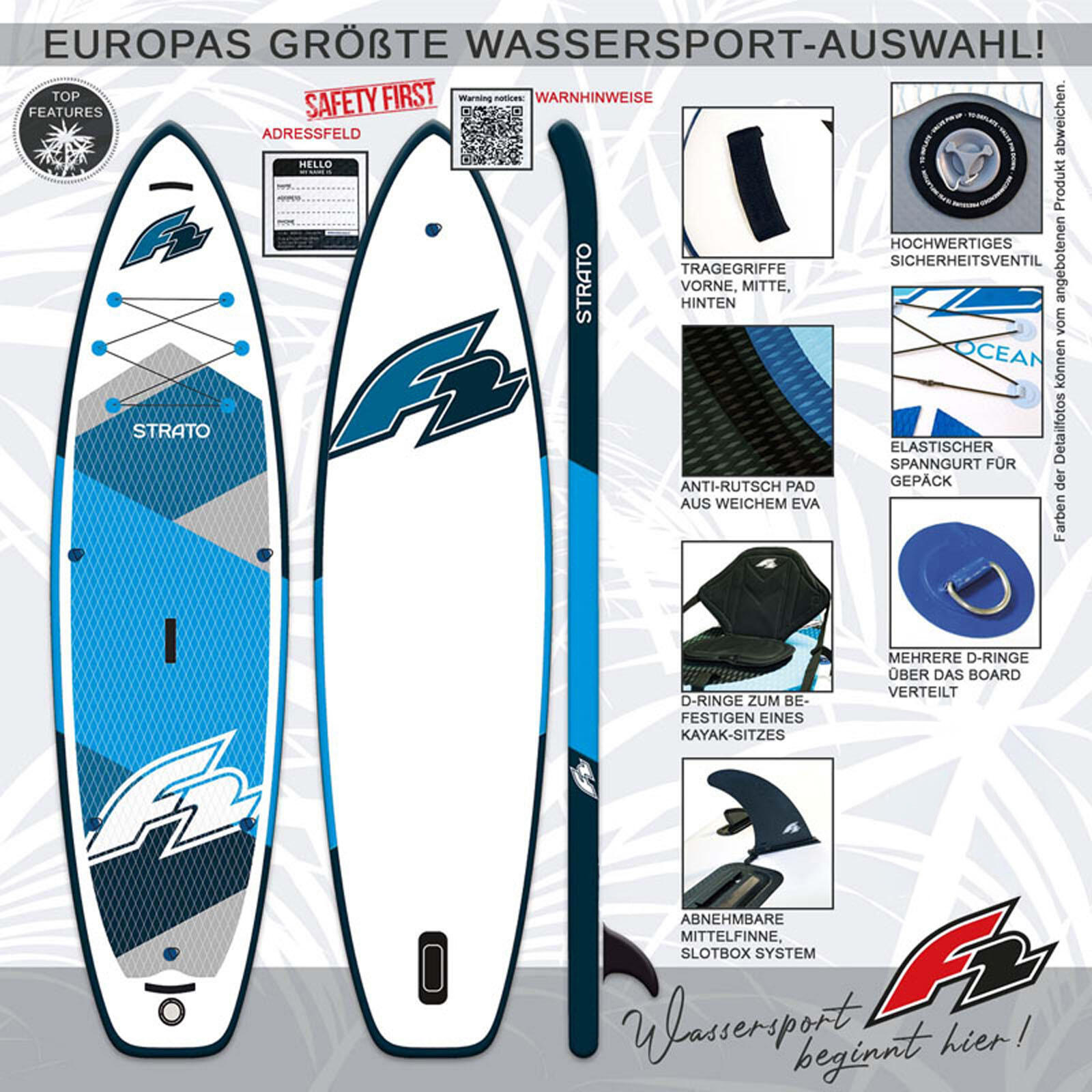 Deska do pływania SUP Board Pompowana F2 Strato 12'2 - 381 cm Combo