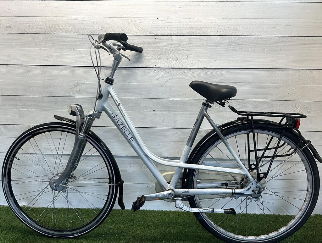 Gazelle stadsfiets - dames, 28" metalen grijs, serviced tweedehands. 3/3