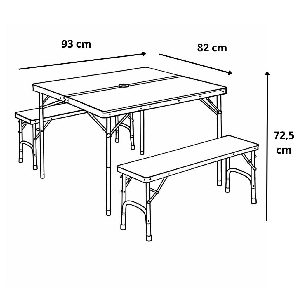 Table camping bois flotté + 2 bancs 5/5