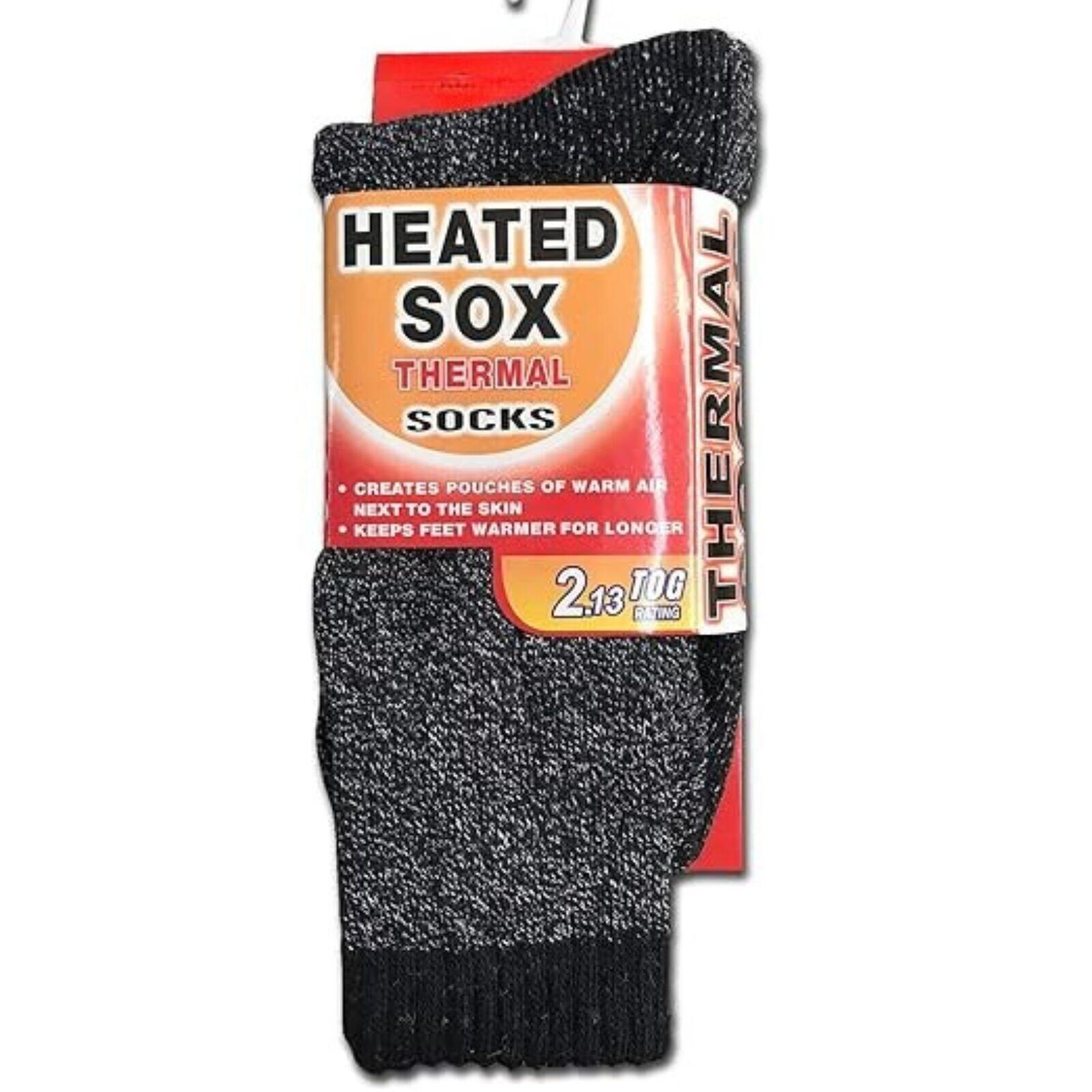 4 Pairs Mens THERMAL HEATED SOCKS Warm Winter Comfort Mens Work Sox Ski BULK
