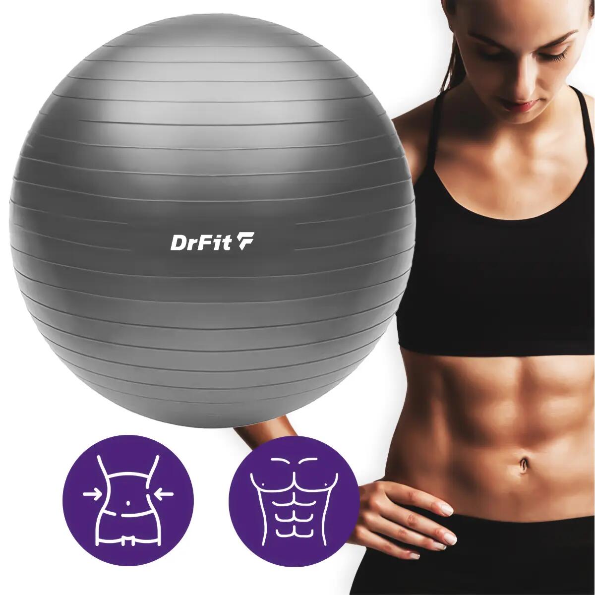 Piłka gimnastyczna gym ball do ćwiczeń gimnastycznych i fitness z pompką DrFit 6/7
