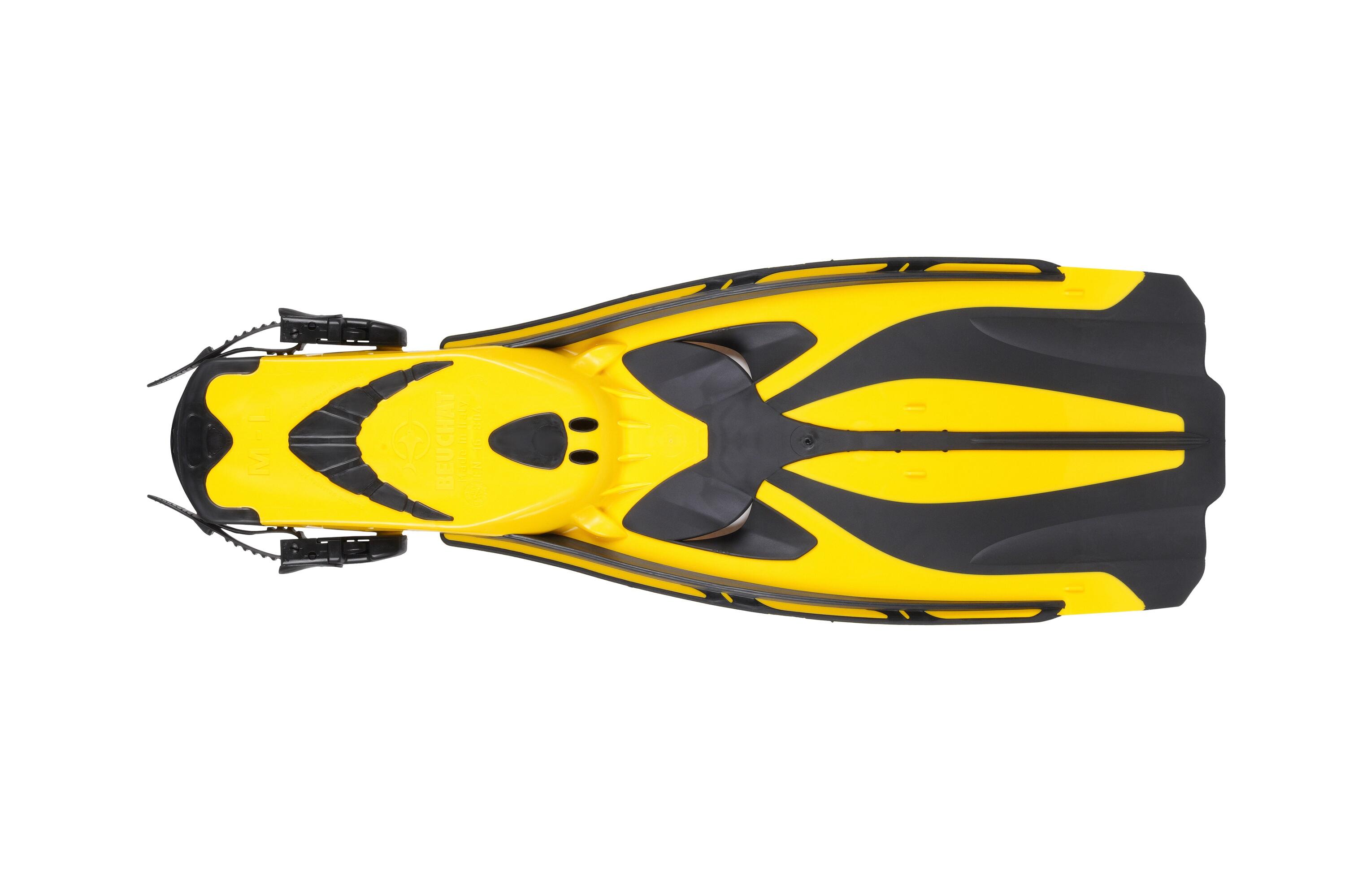 Palmes réglables Beuchat 1Dive jaune plongée XL/XXL 2/7