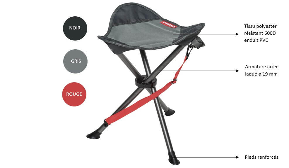 Tabouret 3 pieds ACIER 2/3