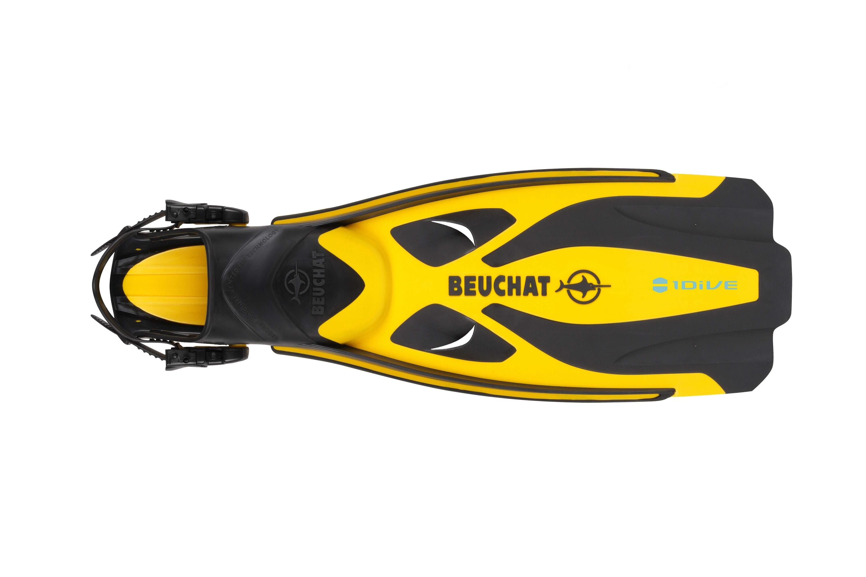 Palmes réglables Beuchat 1Dive jaune plongée XL/XXL 1/7