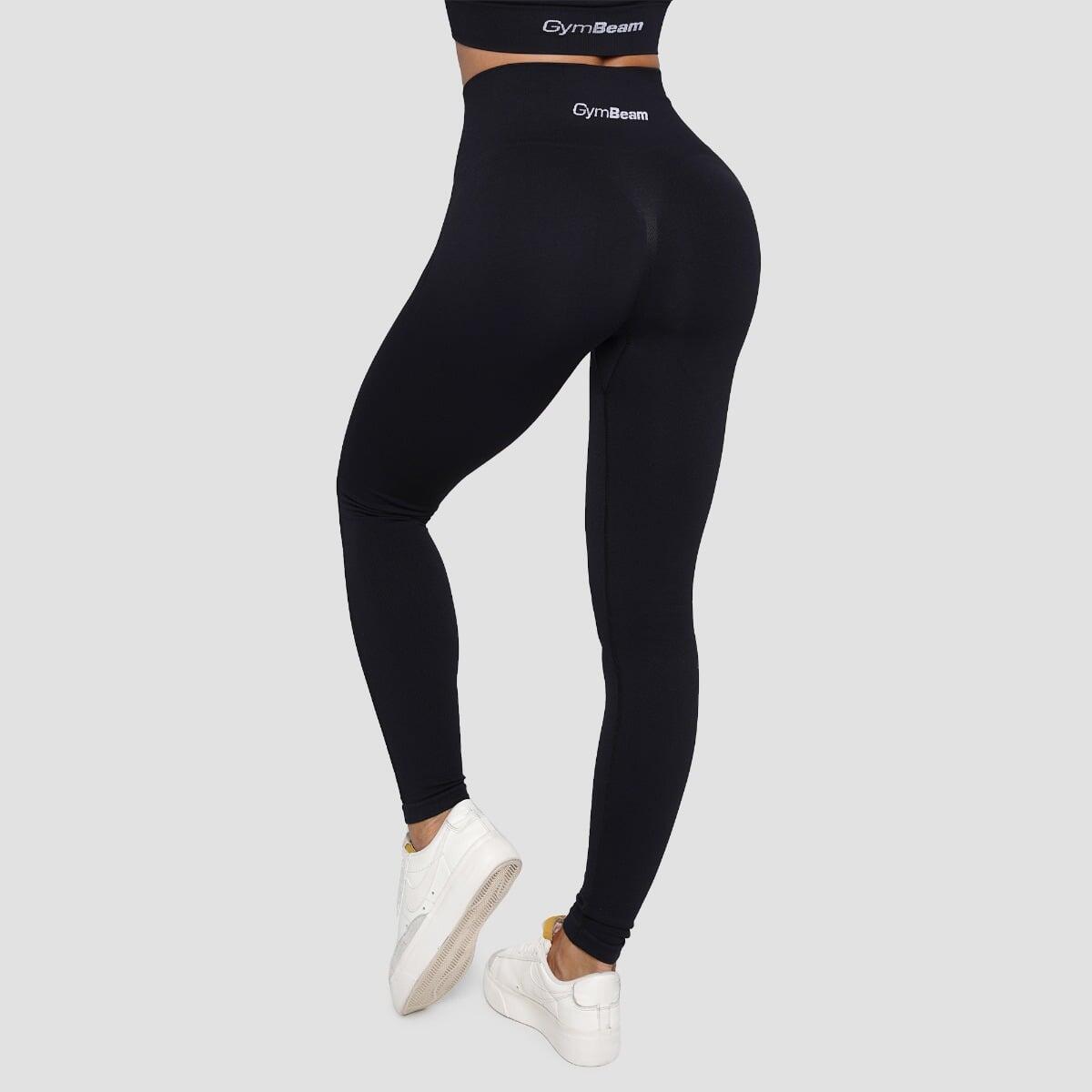 Legginsy damskie fitness bezszwowe czarne Lift 3/6