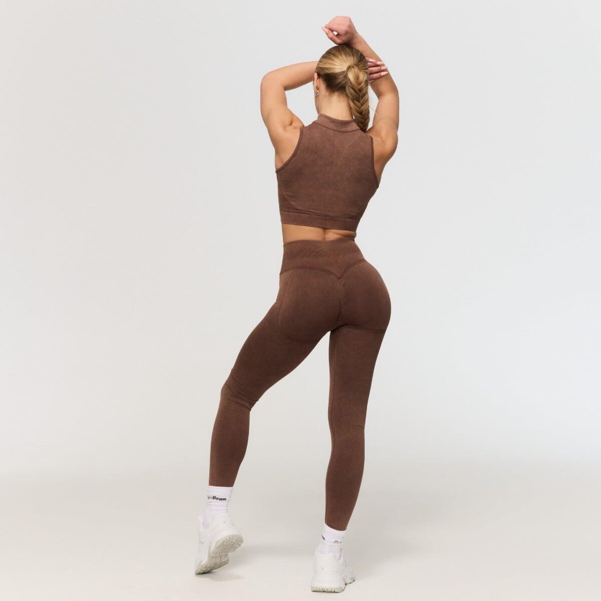 Leggings donna fitness seamless marroni Fierce 3/7