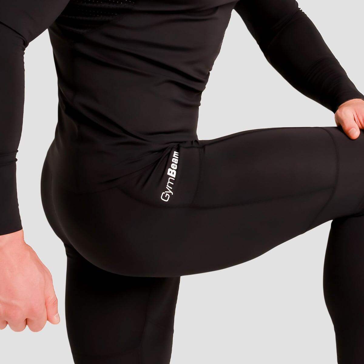 Leggings uomo palestra slim neri 2/7